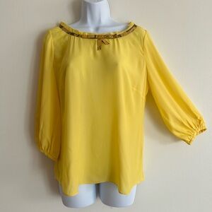 BADGLEY MISCHKA Sheer Yellow Blouse / Size M